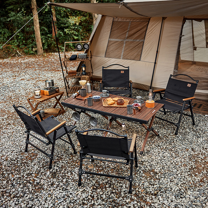 Naturehike rolovací hliníkový stolek 6,6 kg - ořech